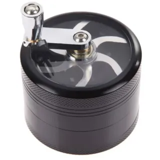 40-mm-gewürzmühle Mit Vier Mahlstufen Aus Zinklegierung, Mit Kurbel Und Griff, Schwarz