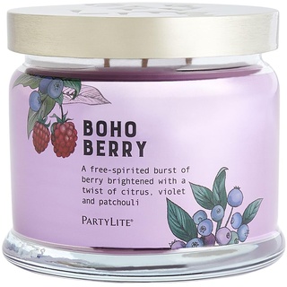 Boho-Berry, 3 Dochte, Partylite, Boho-Berry, Kerzenbehälter