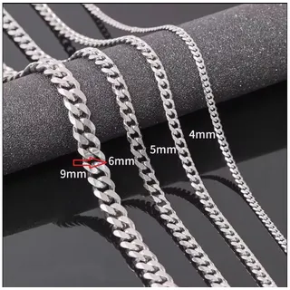 KARMA Panzerkette Edelstahlkette Herrenkette Damenkette silber Halskette Herren (1-tlg., wasserfest - antiallergisch), Herrenschmuck Damenschmuck Silberkette Gliederkette silberfarben 6 | 6 mm