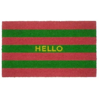 Giftcompany Fußmatte Fußmatte aus Kokosfasern Hello gestreift (75x45cm)