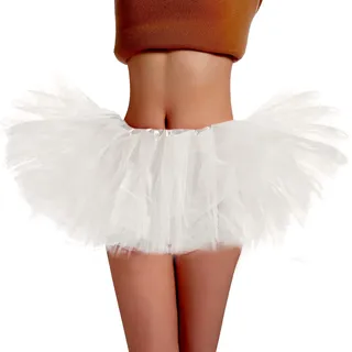Phantomon Tutu-Rock für Damen, Teenager, klassisch, elastisch, 5 Schichten, Tüll, Ballettrock, 1950er Vintage-Stil, kurzer Rock, Erwachsene Größe, Weiss/opulenter Garten, Einheitsgröße - Einheitsgröße