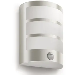 Philips Wandleuchte Edelstahl 21,5 cm inkl. Bewegungsmelder IP44 weiß