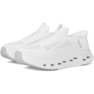 Skechers Herren Max Cushioning Glide Step Euclid Hands Free Slip-ins Sneaker, Weiss/opulenter Garten, 43 EU X-Weit