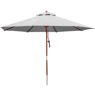 anndora® Sonnenschirm Gartenschirm Marktschirm 3 m rund wasserabweisend - mit Winddach Silber Grau