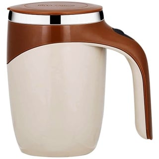 FOVNOT Selbstrührende Tasse, Automatische Magnetische Rührkaffeetasse Auto Magnetbecher, Elektrischer Rührbecher, Magnetischer Rührbecher für Kaffee/Milch/Tee/Heiße Schokolade (Braun)