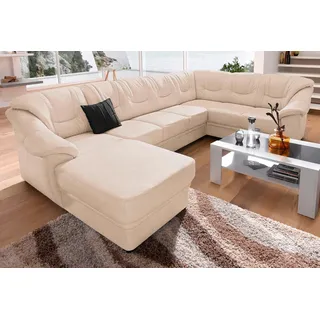 sit&more Wohnlandschaft SIT & MORE "Savona U-Form, B: 320 cm", beige (natur), B:320cm H:90cm T:211cm, Luxus-Kunstleder;Primabelle-Microfaser;NaturLederKorpus ist mit passendem Luxus-Kunstleder bezogen.