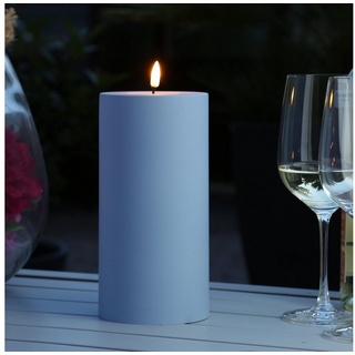 Deluxe Homeart LED-Kerze MIA Deluxe für Außen flackernde Flamme H: 20cm D: 10cm outdoor blau (1-tlg) blau