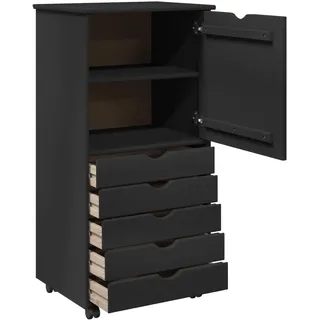 vidaXL Rolling Cabinet 53 x 39 x 103 cm Schwarz