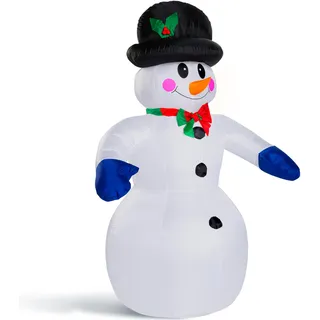 MONZANA® Aufblasbarer Schneemann XXL 240cm LED Beleuchtet Befestigungsmaterial IP44 Außen Witterungsbeständig Weihnachtsdeko Weihnachtsfigur Christmas