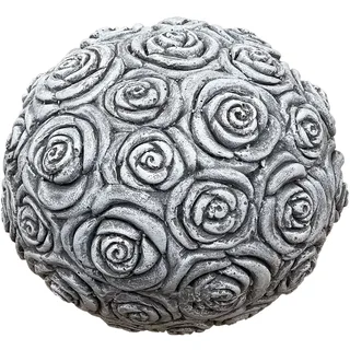 stoneandstyle Stein Dekokugel Rosenball Frost- und Winterfest, massiver Steinguss ca. 19 kg