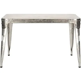 Safavieh Rustic Accent Table with Iron Legs, in Drk Antq Silver, 70 X 120 X 75