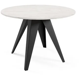 Feldmann-Wohnen Esstisch Gerda (Gerda, 1-St., Esstisch), 100 / 140cm ausziehbar Bianco Marmor weiß 100 cm x 76 cm x 100 cm