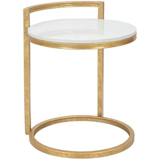 Kaffeetisch mit Platte in Marmor-Optik, Ø 40 cm