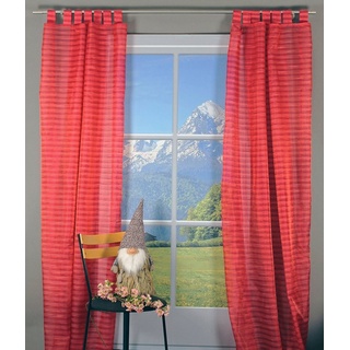 Gardine Egelsee, HOSSNER - ART OF HOME DECO, Schlaufen (1 St), transparent, Schlaufenschal im zeitlosen Design rot