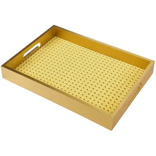 Mondex Tablett, Gold, Holz, 6 cm, Dekoration, Dekoartikel, Dekoteller & -tabletts