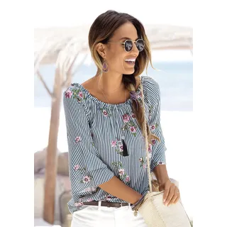 LASCANA Carmenbluse mehrfarbig 40