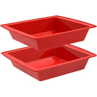 SILIVO Brownie Backform 20 x 20 cm, 2 Stück Silikon Backformen Quadratisch | Antihaft Silikonformen Backen, Silikon Kuchenform Für Brownies, Käsekuchen, Bananenbrot, Mousse, Gelee
