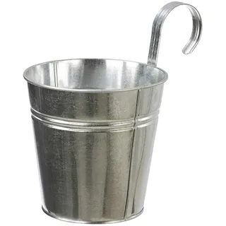 Dehner Zinktopf mit Bügelhalter, rund, silber