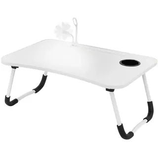 ML-Design Laptoptisch Weiß, 60x40 cm, Betttisch klappbar,