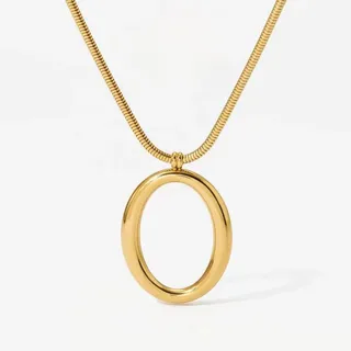 ROUGEMONT Kette mit Anhänger Moderne Damen Halskette Statement Kette Hypoallergen 45cm, Für empfindliche Haut goldfarben