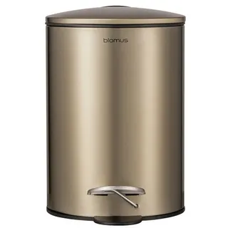 blomus Mülleimer -TUBO- Treteimer: Smart-Close-System, hochwertig und stilvoll, 3 Liter, Hochwertig, Pulverbeschichtet, Kompakt, Smart-Close, Inneneimer goldfarben