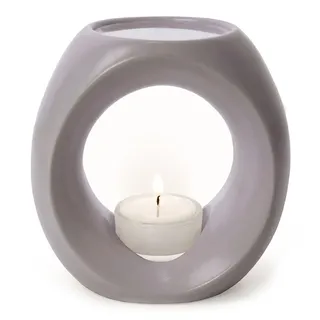 PRIMAVERA Duftlampe Taupe matt 2 Stück - Aromadiffuser, Duftkerze, Raumduft - Aromatherapie - Keramik, handgefertigt, optimale Diffusionstemperatur