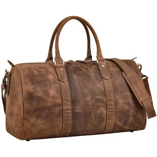 STILORD 'Santiago' Vintage Reisetasche Leder Herren & Damen Weekender zum Umhängen - Kleine Handgepäck Tasche Echtleder Sporttasche 28L Travel Bag für Kurztrip & Business, Farbe:mittel - braun
