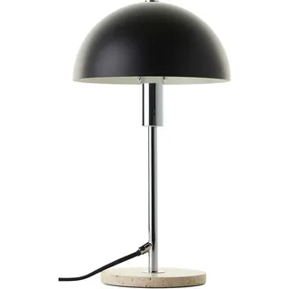 Tischleuchte "Linnea Pilz Lampe - Travertin Steinfuß", schwarz (schwarz, chrom, travertin, stein beige), Ø 20,5cm H: 35,5cm, 1 Stk., LEGER HOME BY LENA GERCKE, Leuchten, Pilzleuchte, Tischlampe, Höhe 35,5 cm, Naturstein, Pilzlampe, Tischleuchte
