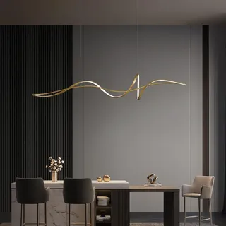 Bellastein LED Hängeleuchte Esszimmer Pendellampe kreativ modern Kronleuchter minimalistisch und atmosphärisch Bar- und Esszimmer Hängeleuchte minimalistische Pendelleuchte (Gold, 160cm)