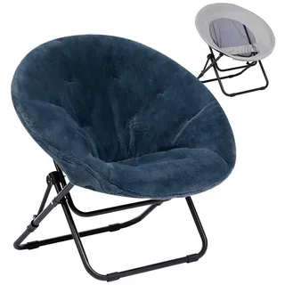 luxuskollektion Ohrensessel Rund Plüsch 73 x 55 x 53 cm Dunkelgrau