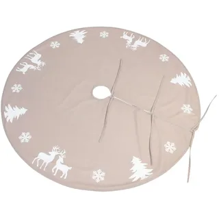 Dekoleidenschaft Weihnachtsbaumdecke Winterwald Ø 120 cm beige