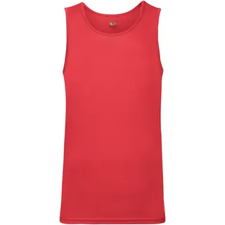 Fruit of the Loom Performance Vest Herren Tank Top Sport Shirt Fitness NEU, rot, S