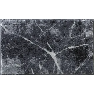Erwin Müller Badematte, Badteppich, Badvorleger rutschhemmend Marmor grau Größe 50x80 cm - sehr saugfähig, schnelltrocknend, für Fußbodenheizung geeignet (weitere Größen)
