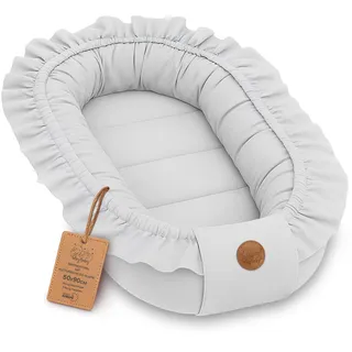 Babynest babynestchen neugeborene 90 x 50 cm baby nestchen tragbar nest für bett kinder kuschelnest coccon für Jungen und Mädchen Gräulich
