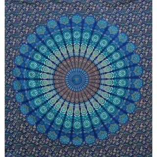 Geschenk Teppich Hippie Mandala Bohemien Psychedelisch Komplex Indisch Wandteppich Bettwäsche Tagesdecke