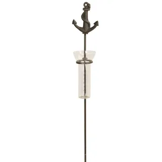 itsisa Regenmesser Gartenstecker Anker H:84 cm aus Gusseisen - Deko Niederschlagsmesser maritim, Schiff, Küste, Maritime Gartendeko Meer, Metalldeko