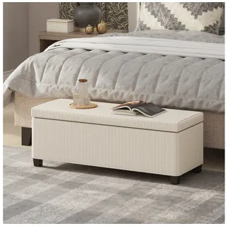 Homcom Sitzbank Polsterbank Cord Beige 112 x 42 x 40 cm