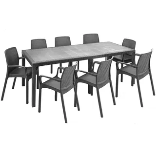 Dmora Outdoor Lounge Set Manarola 8-tlg. Anthrazit