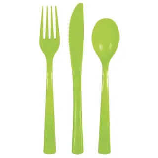 Plastik Besteck grün 18 tlg. Löffel Messer Gabeln