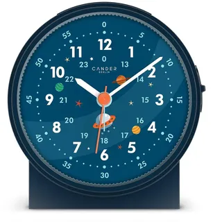 Cander Berlin MNU 1209 A Kinderwecker lautlos Astronaut Weltraum Licht Snooze Beleuchtung analog Jungen Mädchen Kinderzimmer Wecker Kinder