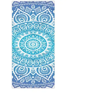 LOMDEM Mikrofaser Superabsorption Strandtuch Boho Mandala Extra Große Frau Strand Badetuch Ethnic XL XXL Surf Handtuch Sonnenliege Handtuch Reise Camping Compact Handtuch (Blau,100x200 cm)