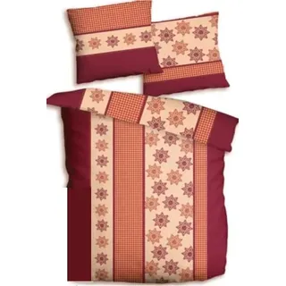 MB Warenhandel24 Bettwäsche Winter 135x200 + 80x80 cm Microfaser Flausch Fleece Thermofleece warm 2 TLG teilig (ca. 1x 135x200 + 1x 80x80 cm, Sterne Orange Rot)