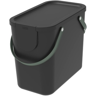 Rotho Albula Mülltrennungssystem 25l für die Küche, Kunststoff (PP) BPA-frei, schwarz, 25l (40.0 x 23.5 x 34.0 cm)
