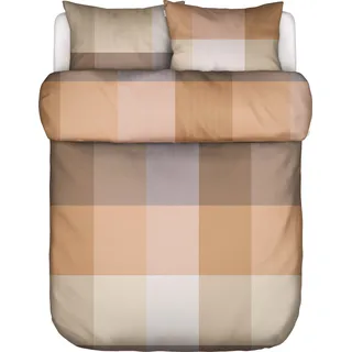Erliv Bettwäsche 200 x 220 cm beige-braun mit 2 Kissenbezügen 60 x 70 cm Klappenende