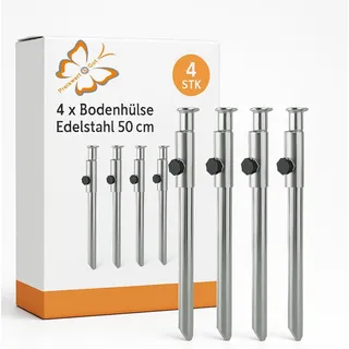 PRO PLUS Bodenhülse Edelstahl 50 cm Silber