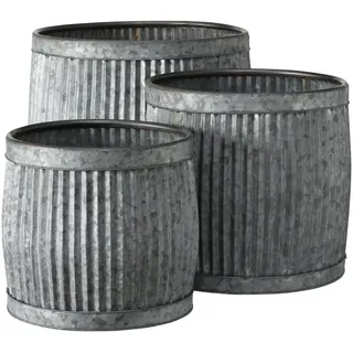 Boltze Metall Pflanztöpfe Dalia 3er, 30-40 cm, Ø 30-45 cm