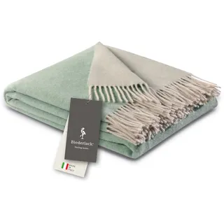 biederlack® weiche Kuscheldecke Wool-Mix Salbei-Creme, Plaid in 130x170 cm