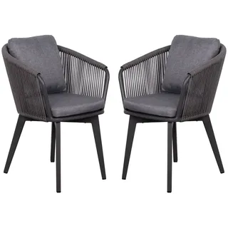 Mr. Deko Cadiz Gartenstuhl 63 x 63 x 108 cm grau 2 St.