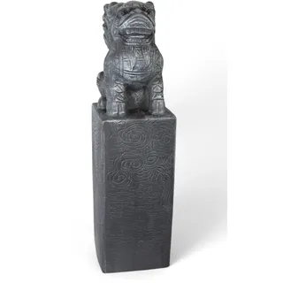 Arnusa Asiatische Drachen-Stele 79 cm – Wetterfeste Gartendeko in Steinoptik aus Polyresin – Japanische Statue für Garten, Teich & Terrasse
