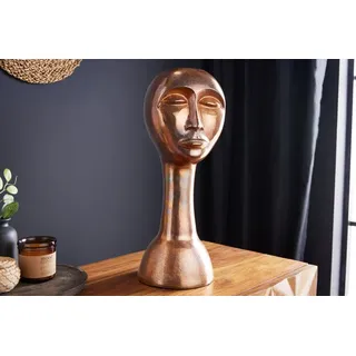 riess-ambiente Dekovase FACE 50cm kupfer - Gesicht, Antik, Aluminium, abstrakt, handgefertigt (Einzelartikel, 1 St), Ausgefallene Dekobehälter - ideal auf Sideboards, Regalen oder im Flur rot